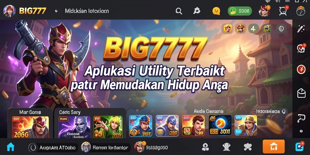 Screenshot utama BIG777 menampilkan antarmuka aplikasi Utility yang sederhana dan fungsional.