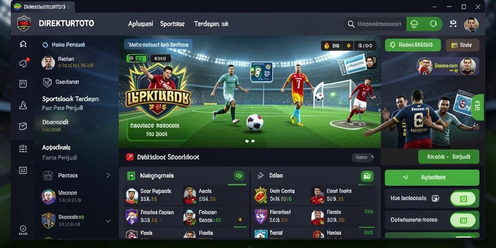 Tampilan utama DIREKTURTOTO dengan fitur taruhan olahraga yang interaktif.