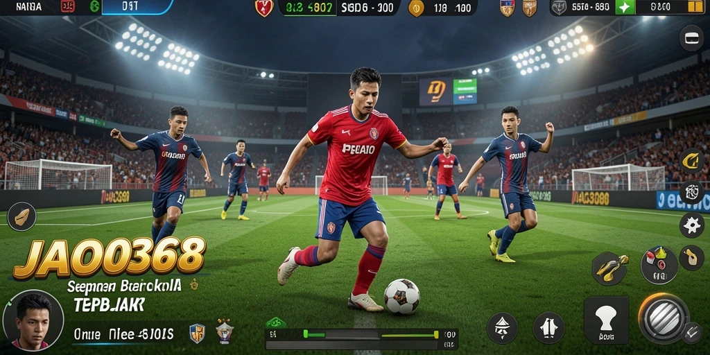 Tampilan gameplay sepak bola yang dinamis dan realistis di JAGO368.