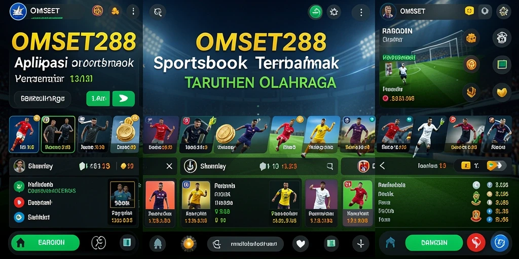 Tampilan antarmuka aplikasi OMSET288 saat bermain taruhan olahraga.