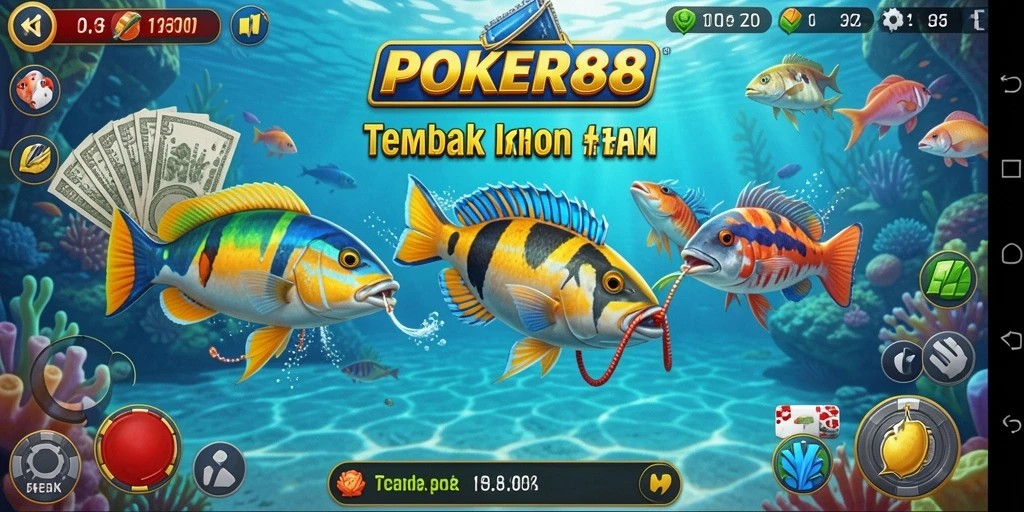 Gameplay seru dalam POKER88 saat menembak ikan.
