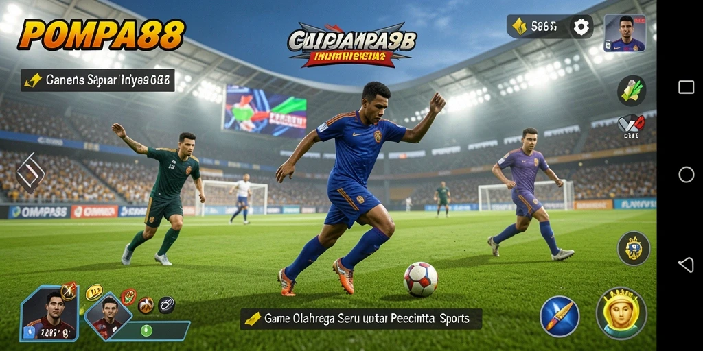 Tangkapan layar dari gameplay POMPA88 yang penuh aksi olahraga.
