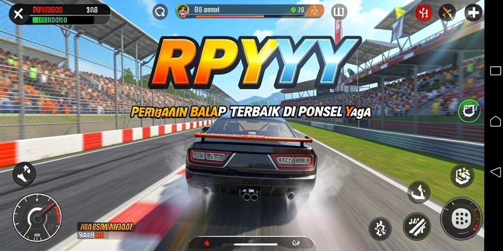 Tampilan gameplay Racing yang mendebarkan dengan berbagai kendaraan.