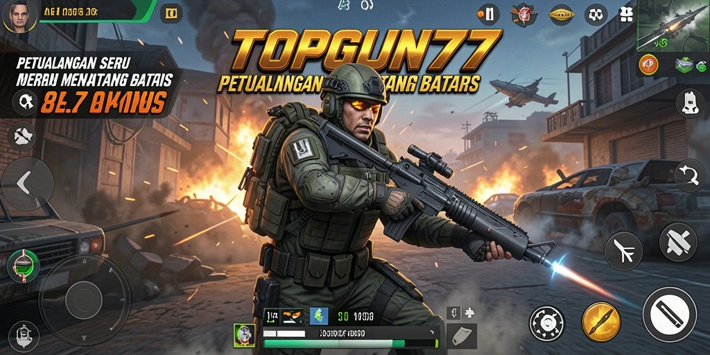 Tampilan menakjubkan dari gameplay petualangan TOPGUN77.